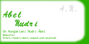 abel mudri business card
